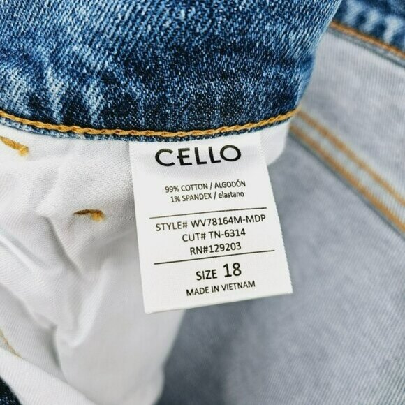 Ms Cello High Rise Mom Jeans 18 Medium Wash Distressed Ripped Denim Stretchy New - Picture 7 of 13